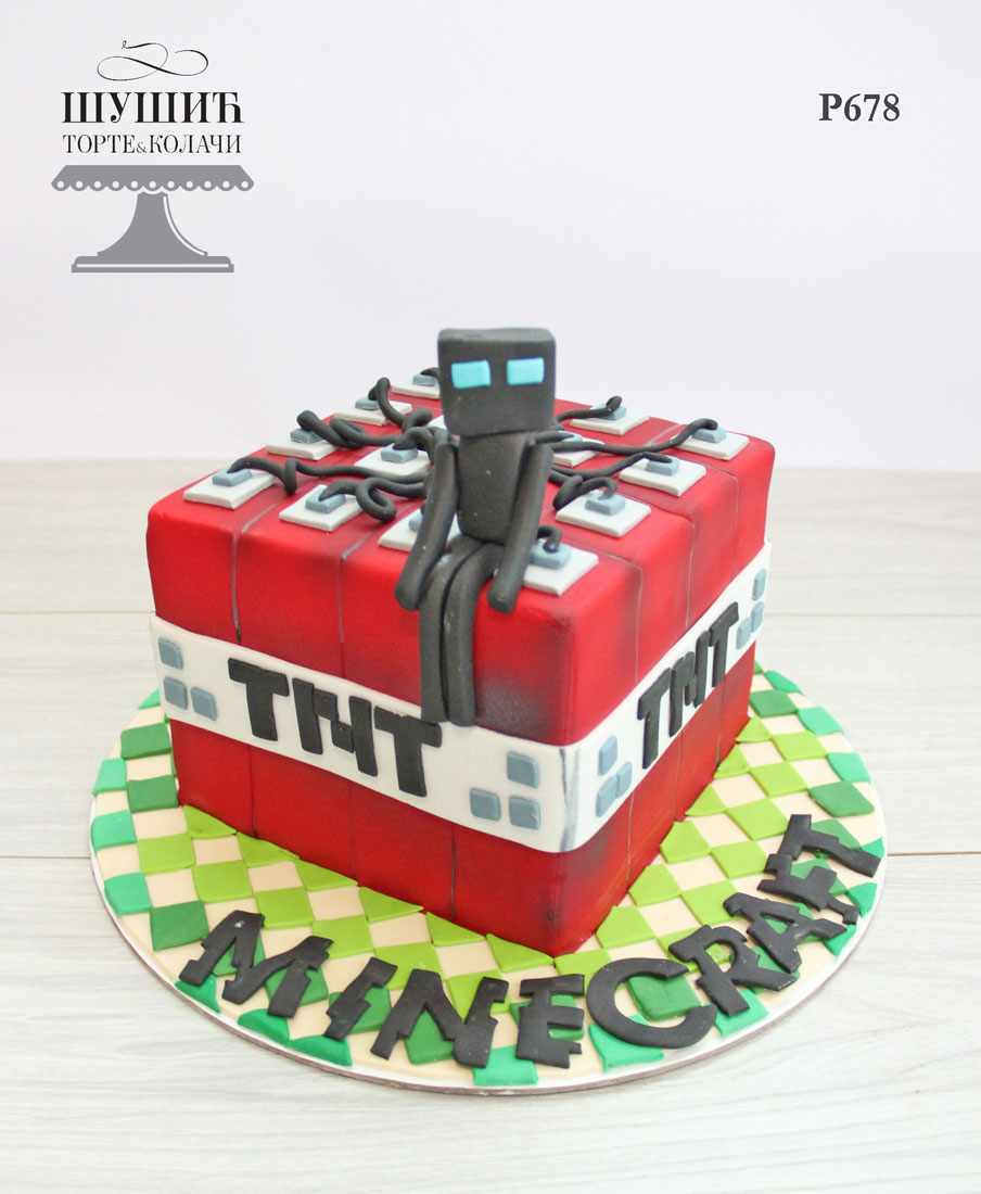 Torta sa motivom Minecraft Slendermana